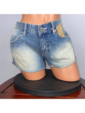 Mossimo Supply Co. Juniors 11 / Fit 6 Cuffed Denim Jean Vintage Wash Shorts NWT